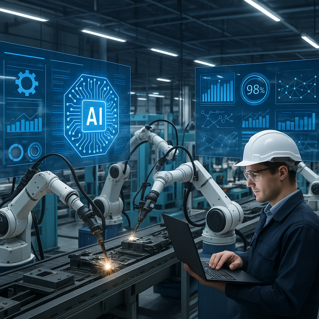 A modern manufacturing facility seamlessly integra